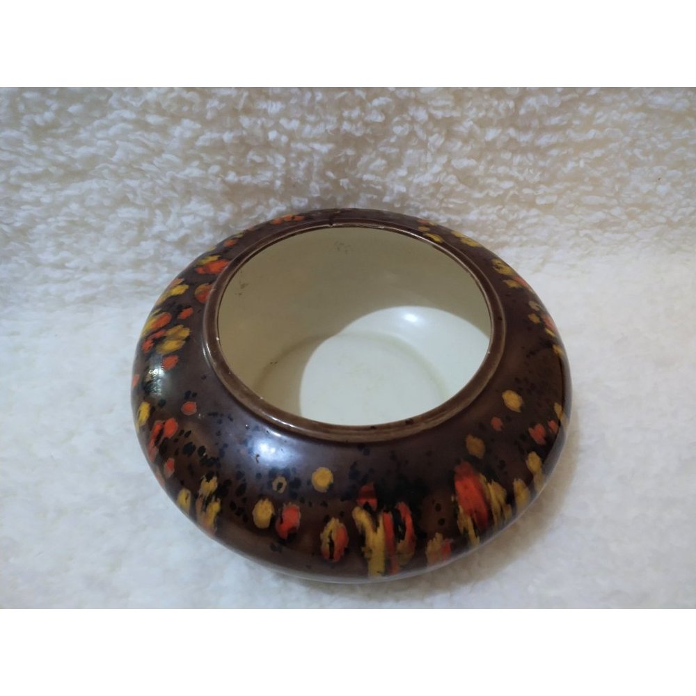 Vintage Atlantic Dark brown Ceramic Bowl